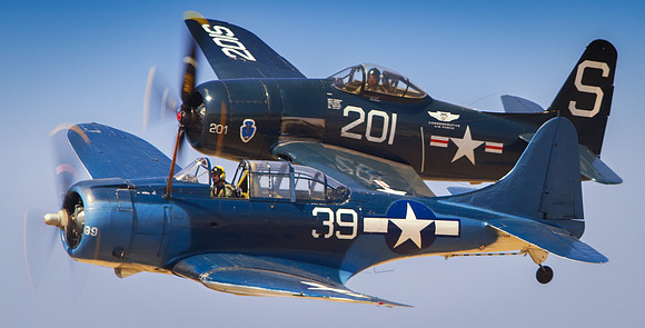 Grumman F8F Bearcat and Douglas SBD Dauntless